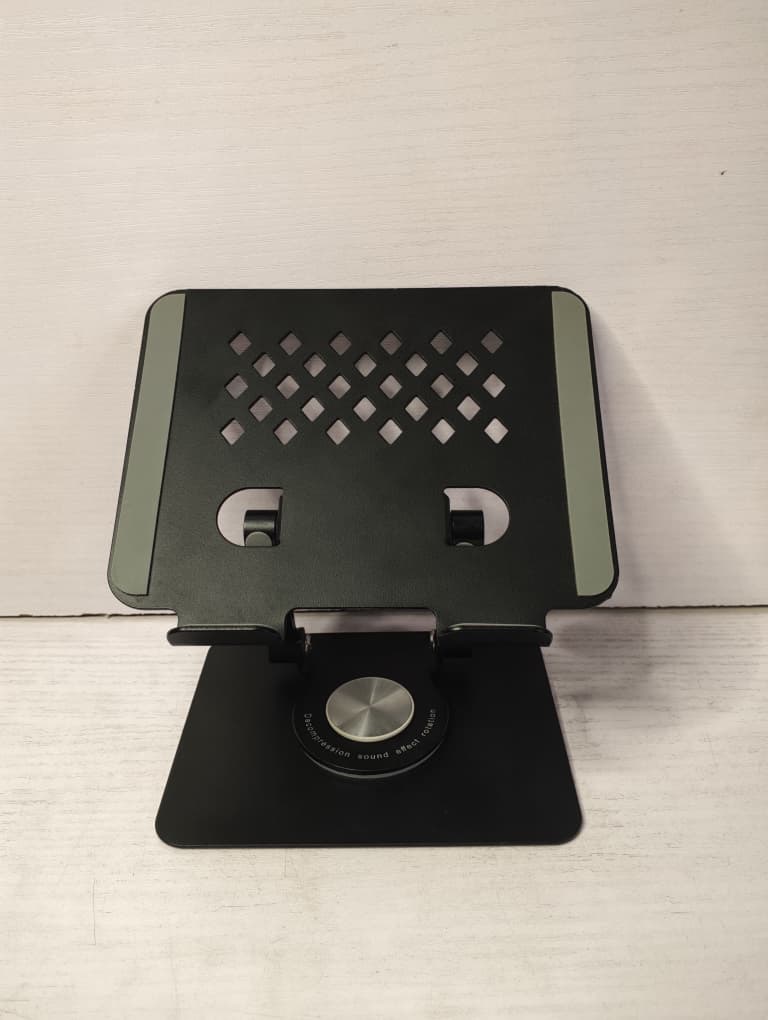 360 Rotating, adjustable tablet stand without fan.